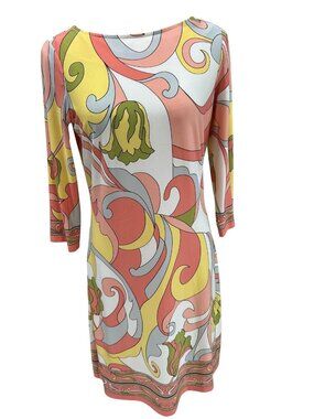 London Times Petite Psychedelic Swirl Dress 8P